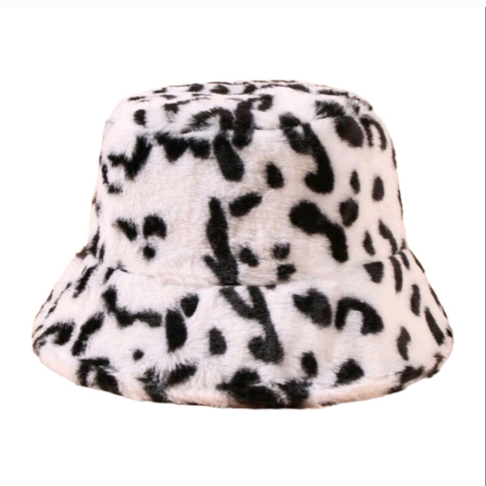 Snow Leopard Print Bucket Hat Like New